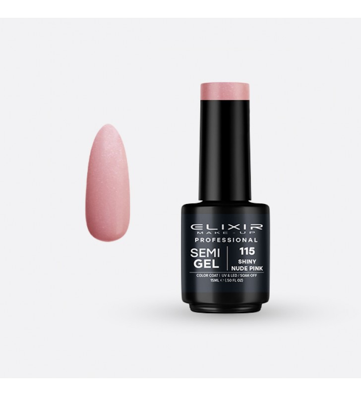 Ημιμόνιμο βερνίκι 15ml – #115 (Shiny Nude Pink)