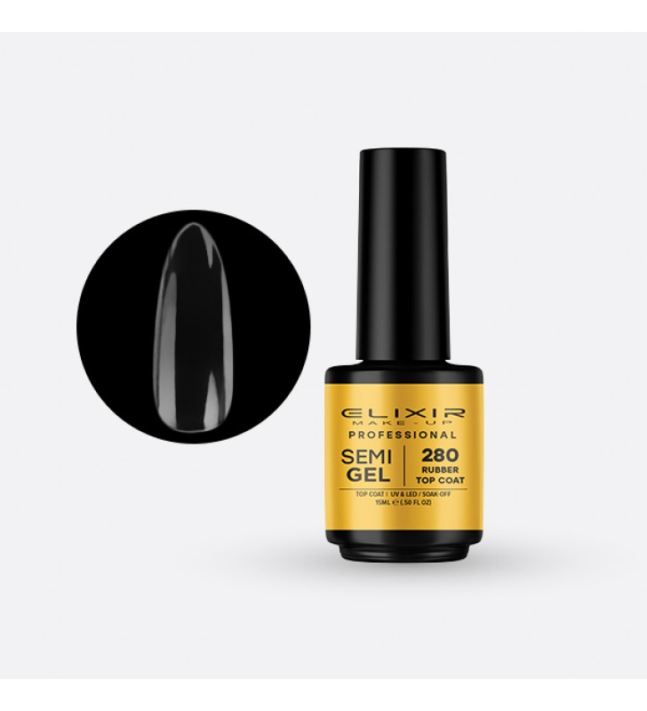 Ημιμόνιμο βερνίκι 15ml – #280 (Rubber Top Coat)